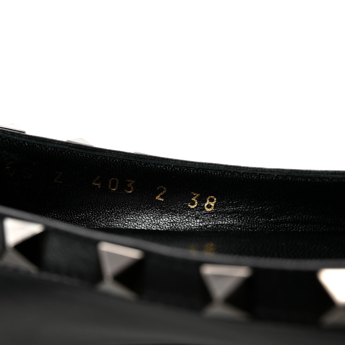 Calfskin Lacquered Monochrome Rockstud Ballerina Flats 38 Black