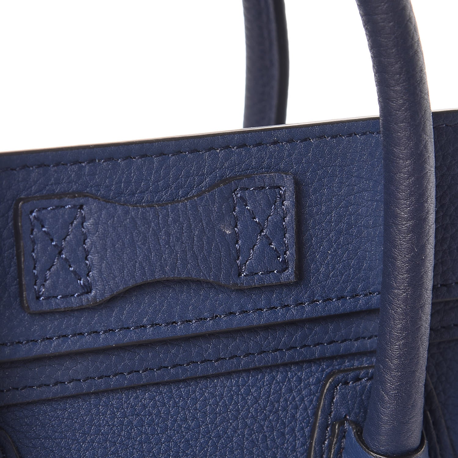 Celine Drummed Calfskin Nano Luggage Marine 13 of 13