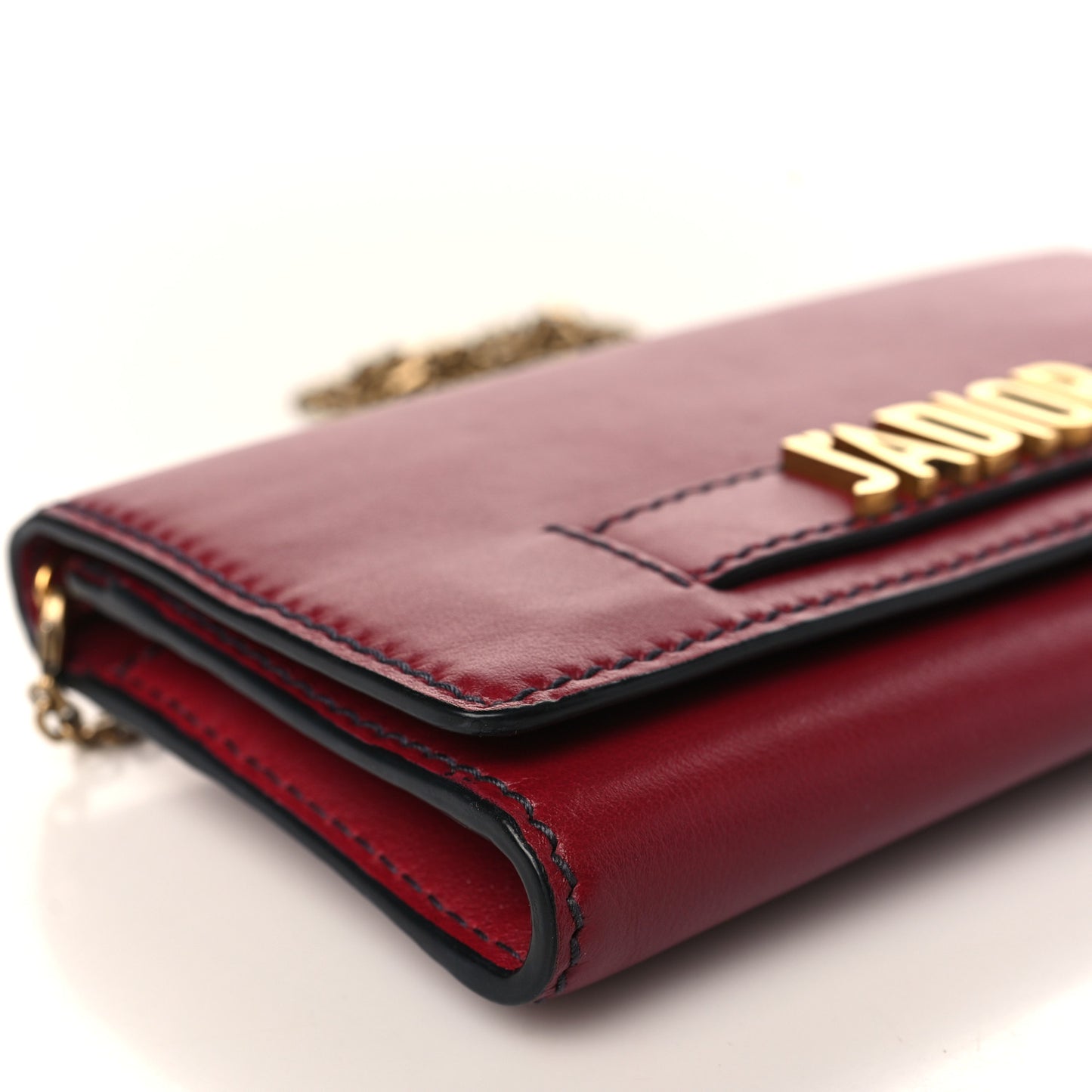 Grained Lambskin J'adior Croisiere Chain Wallet Red