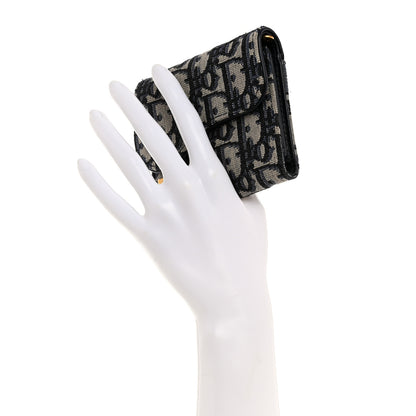 Christian Dior Oblique Saddle Lotus Wallet Blue 2 of 9