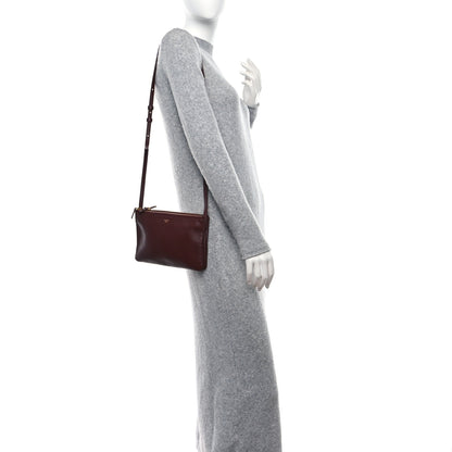 Celine Smooth Lambskin Small Trio Crossbody Bag Burgundy 2 of 12