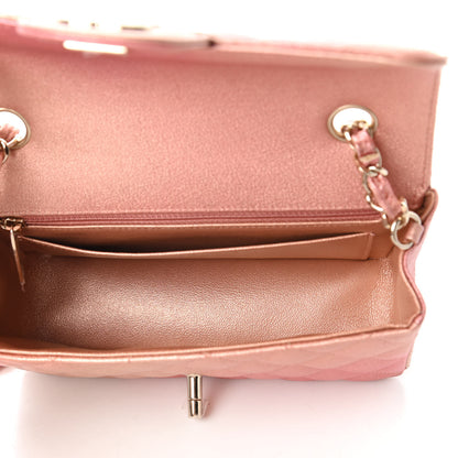 Chanel Metallic Lambskin Quilted Ombre Mini Rectangular Flap Pink 5 of 10
