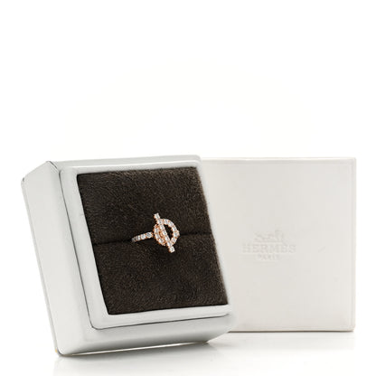 Hermes 18K Rose Gold Diamond Finesse Ring 48 4.5 7 of 7