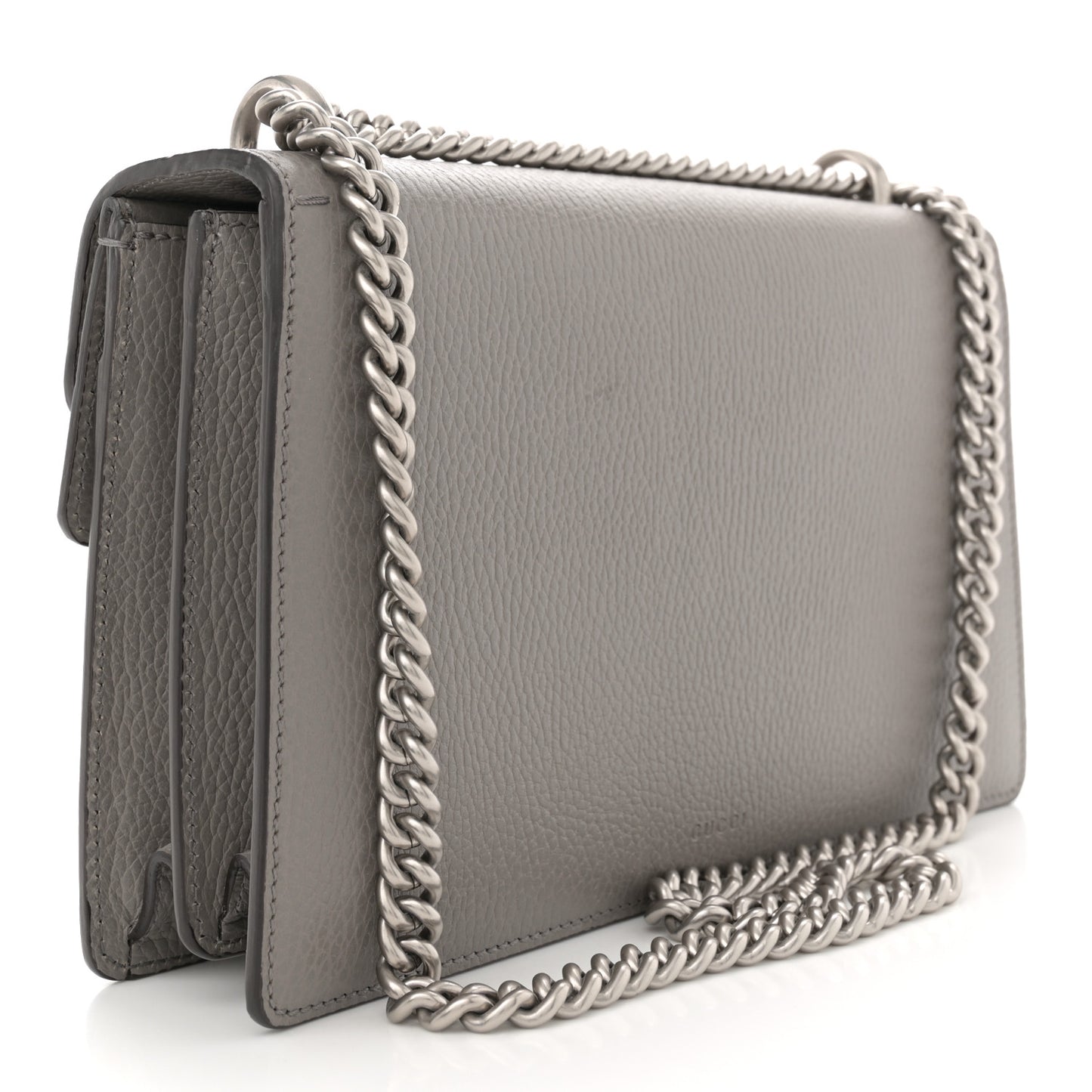 Pebbled Calfskin Small Dionysus Shoulder Bag Dusty Grey