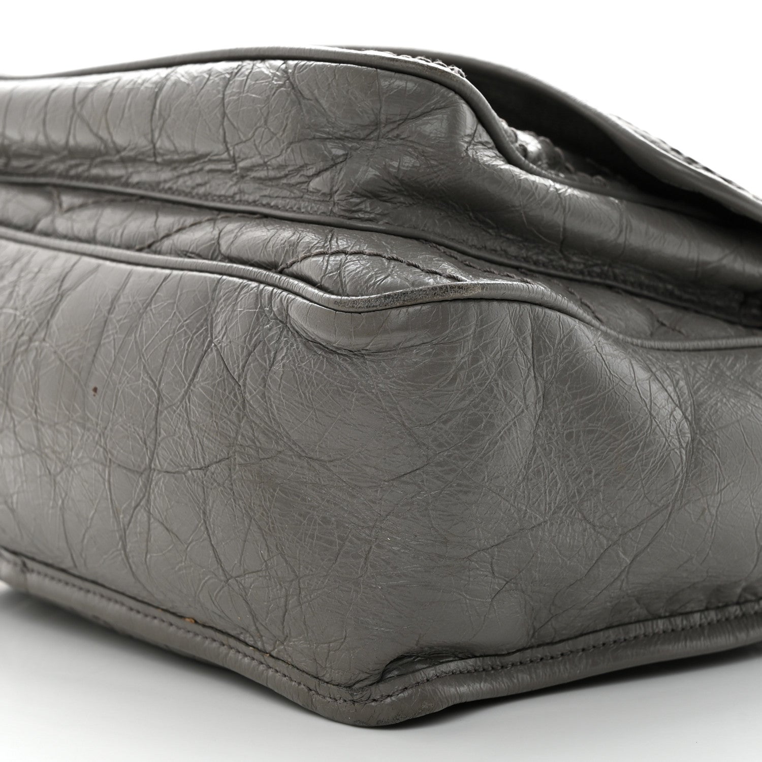 Saint Laurent Crinkled Calfskin Matelasse Monogram Medium Niki Chain Satchel Fog 11 of 11