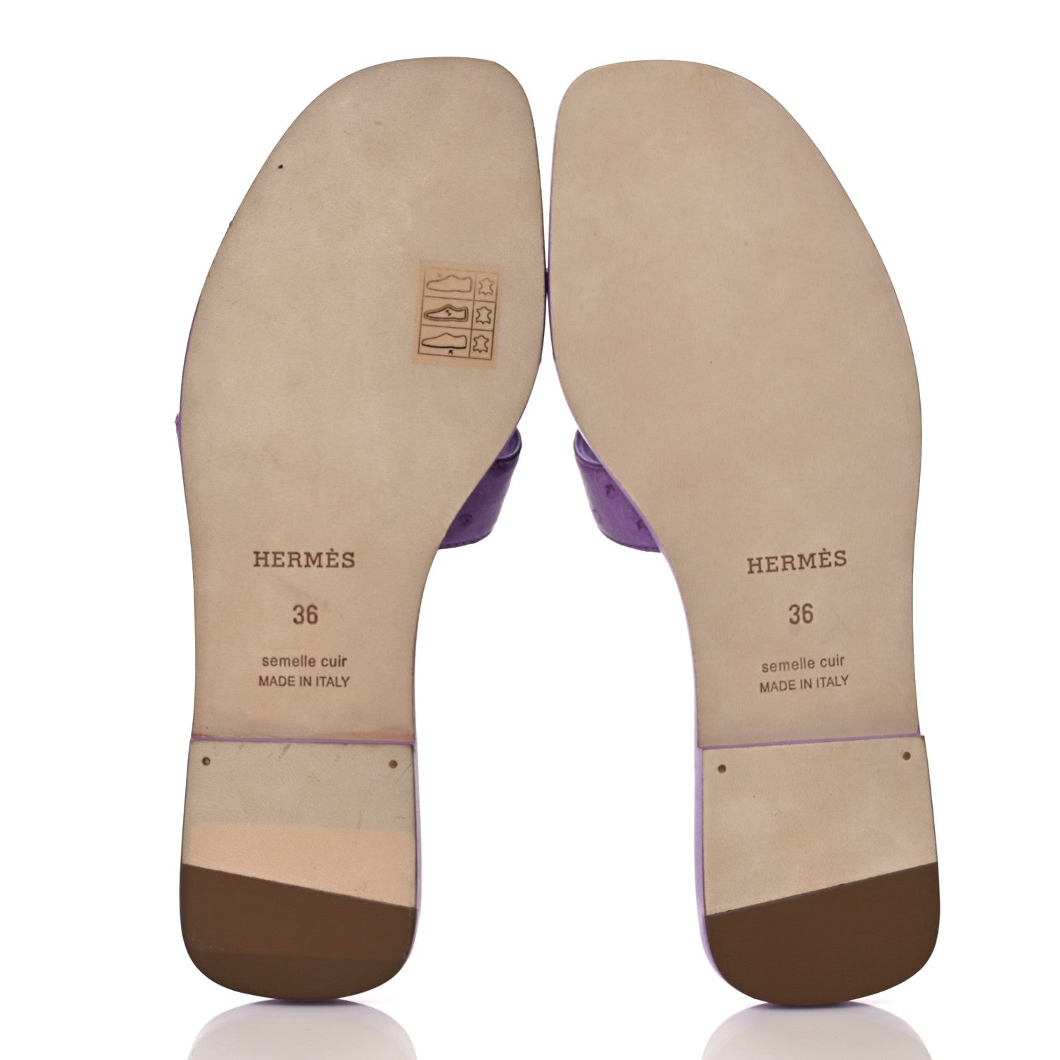Hermes Ostrich Oran Sandals 36 Violet 5 of 11