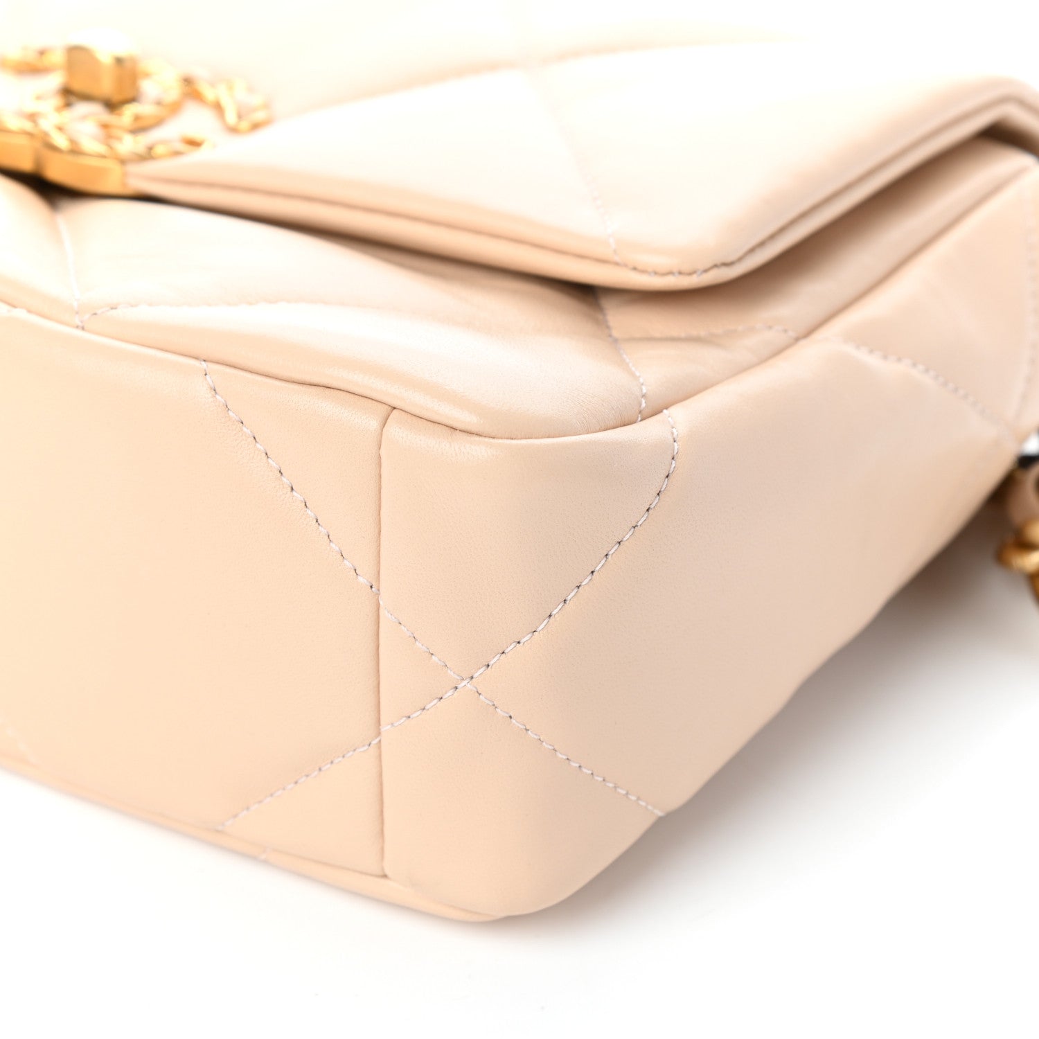 Chanel Lambskin Quilted Medium Chanel 19 Flap Beige 10 of 10