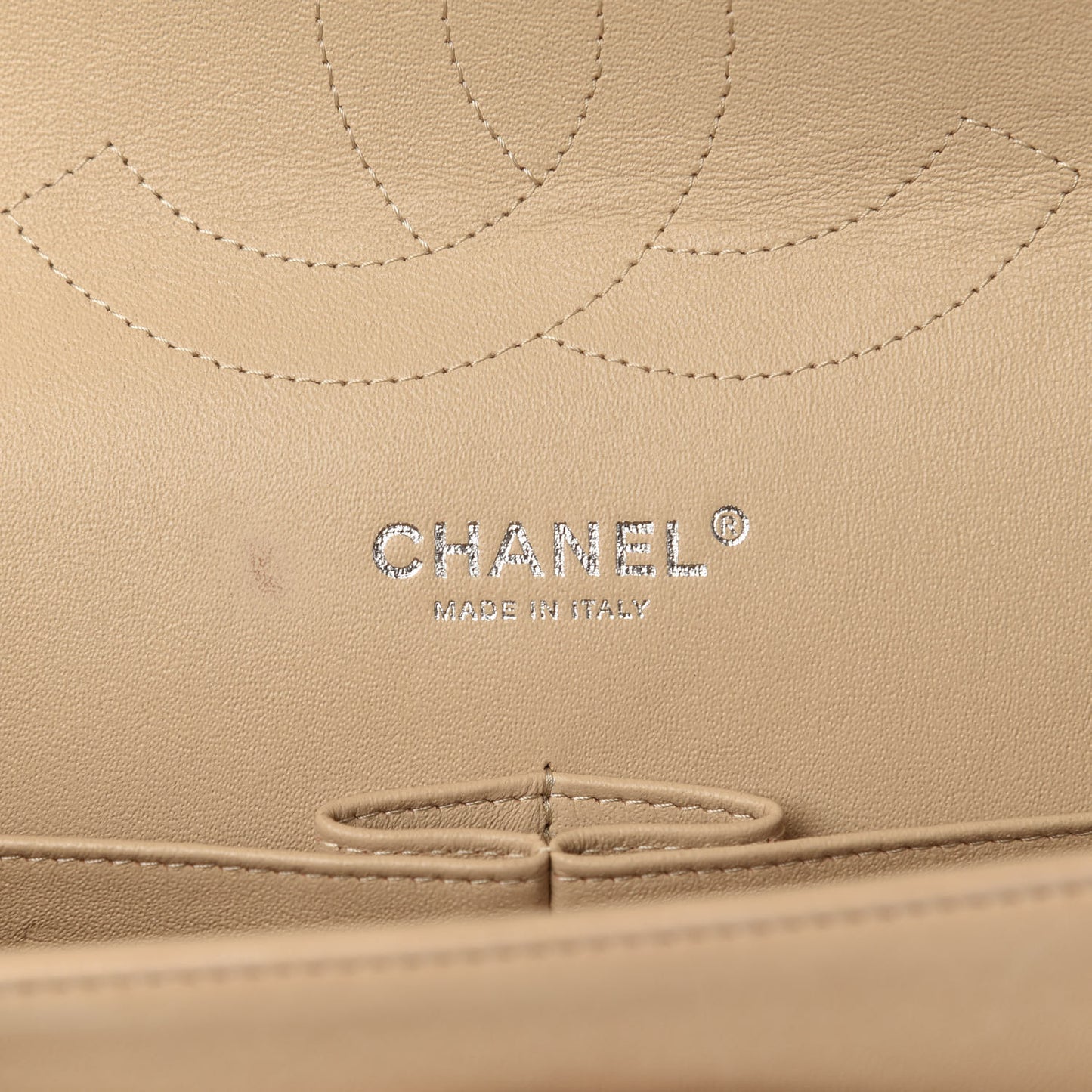 Lambskin Quilted Jumbo Double Flap Beige Clair