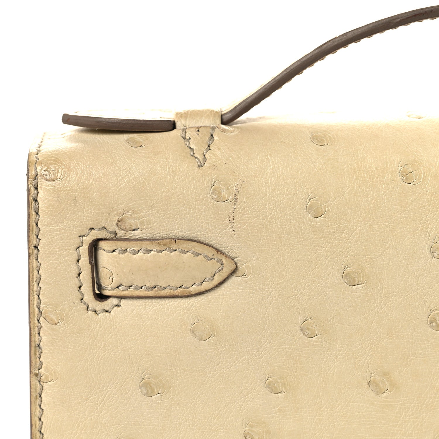 Hermes Ostrich Kelly Pochette Clutch Beton 14 of 15
