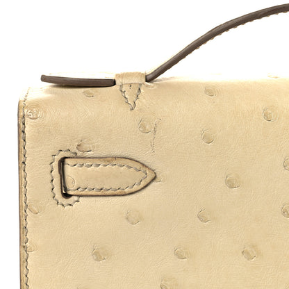 Hermes Ostrich Kelly Pochette Clutch Beton 14 of 15