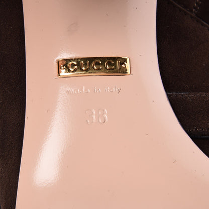 Gucci Kid Scamosciato GG Marmont Fringe 75mm Ankle Boots 38 Cocoa 6 of 8