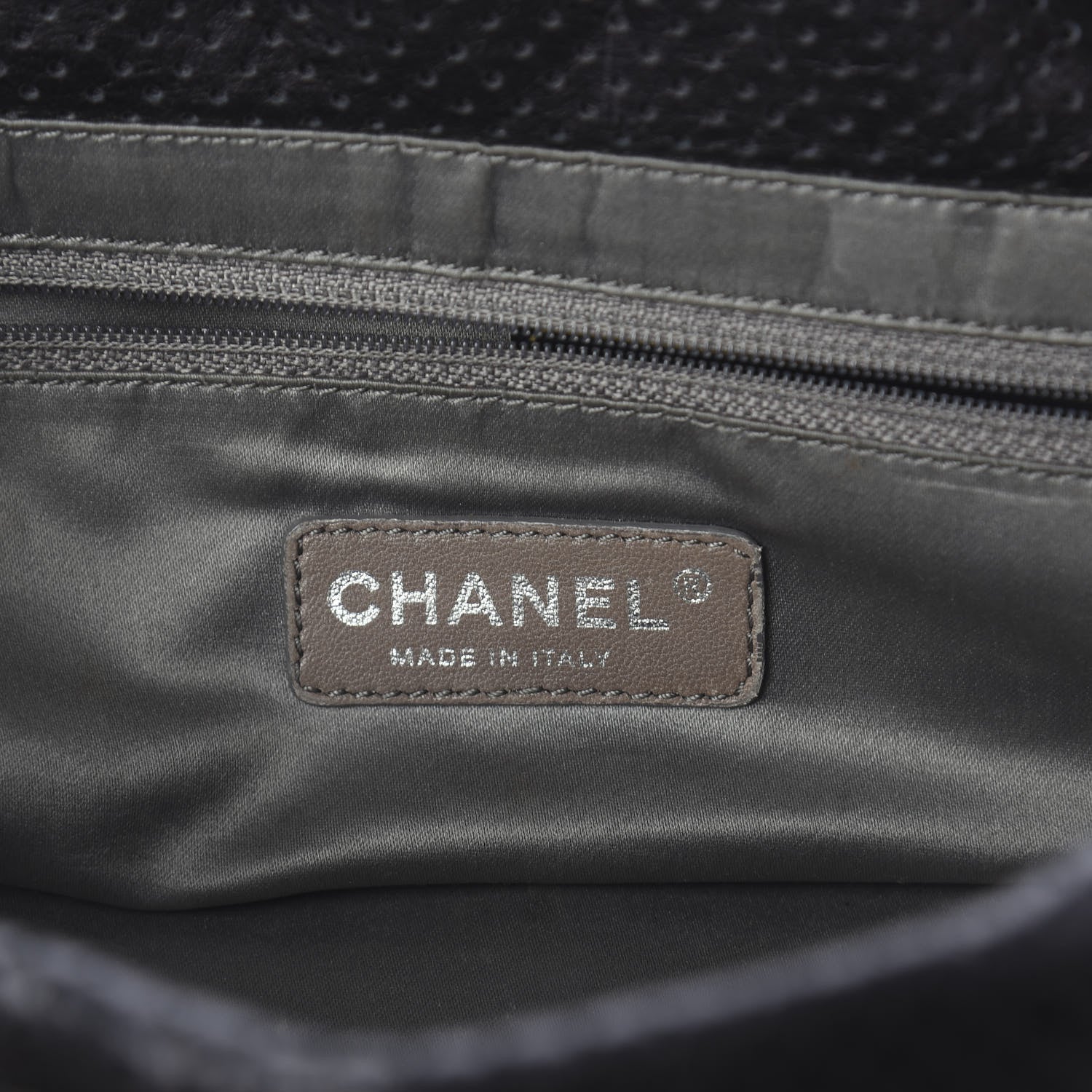 Chanel Metallic Calfskin Perforated Drill Accordion Flap Black 6 of 10