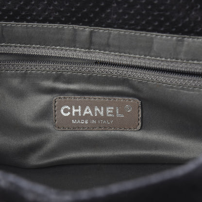 Chanel Metallic Calfskin Perforated Drill Accordion Flap Black 6 of 10