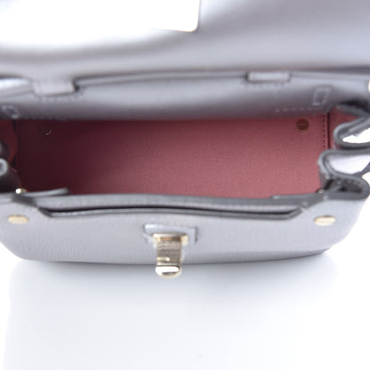 MCM Grained Calfskin Mini Milla Backpack Silver 7 of 10