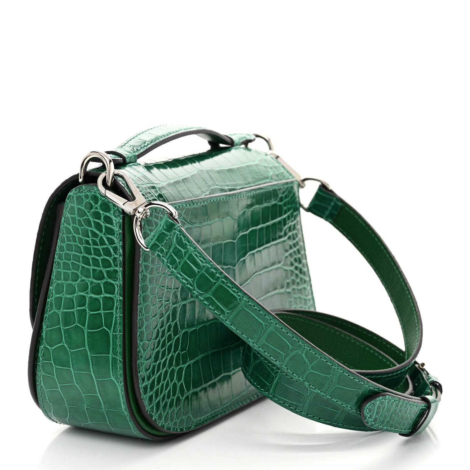 Louis Vuitton Shiny Alligator Vivienne NM Green 3 of 11