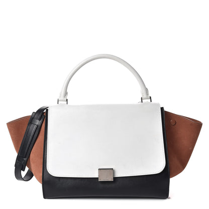 Celine Smooth Calfskin Suede Medium Tri-Color Trapeze White 1 of 18