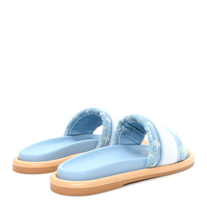 Louis Vuitton Monogram Denim LV Bliss Womens Comfort Mules 40 Turquoise 5 of 9