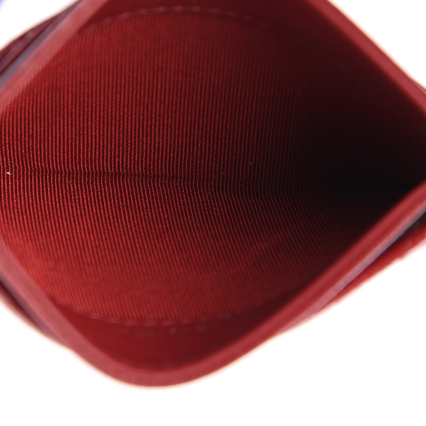 Caviar Quilted Card Holder Dark Red