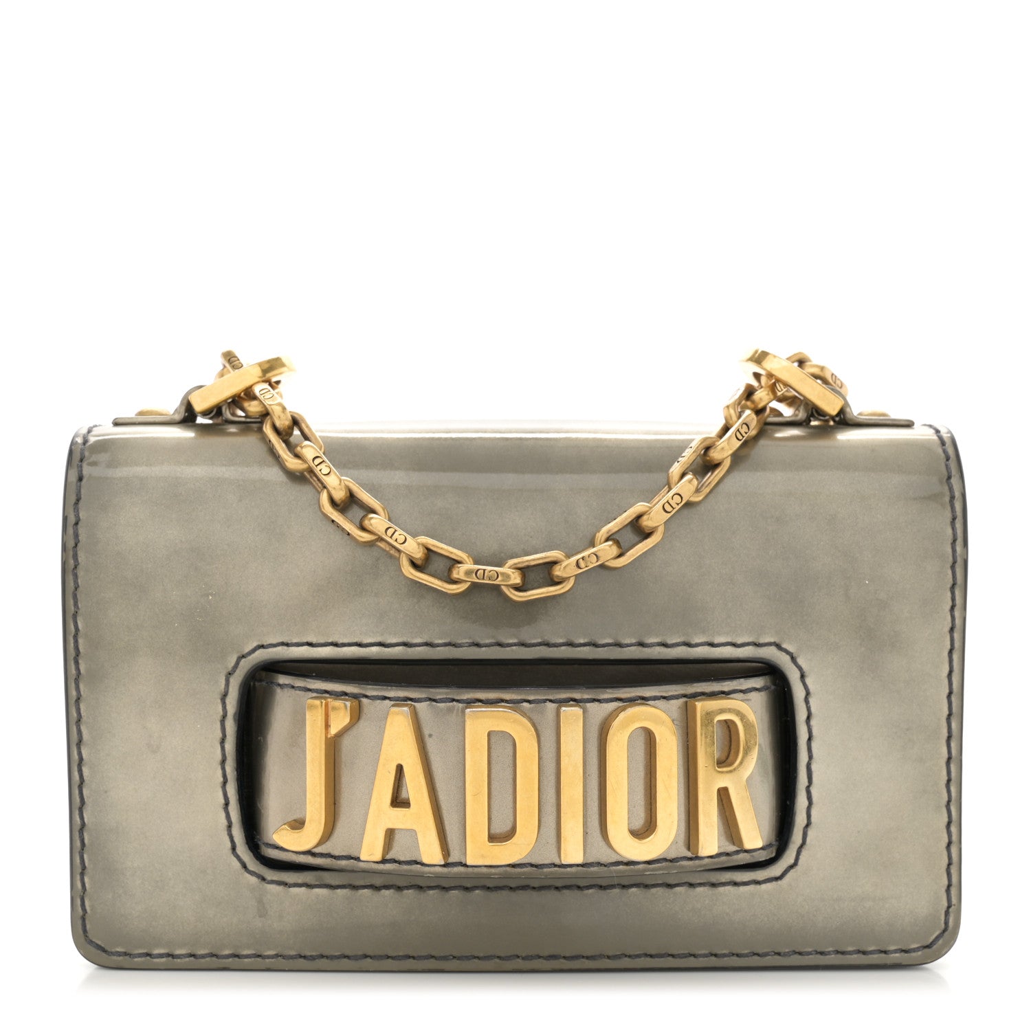 Christian Dior Metallic Calfskin J'Adior Mini Chain Flap Bag Silver 1 of 12