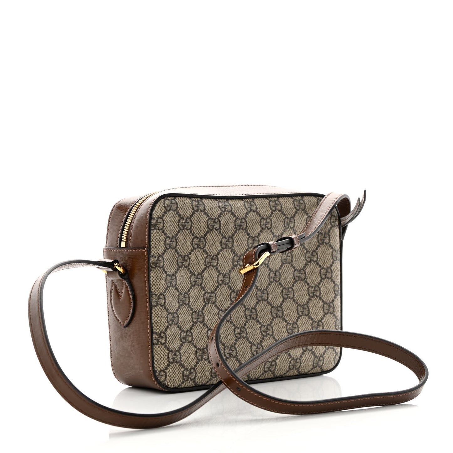 GG Supreme Monogram Small Horsebit 1955 Shoulder Bag Beige Brown Sugar