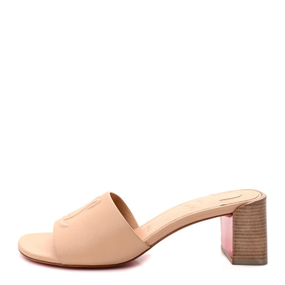 Christian Louboutin Calfskin Logo Embossed So CL 55 Mule 39 Leche Scuro 1 of 8