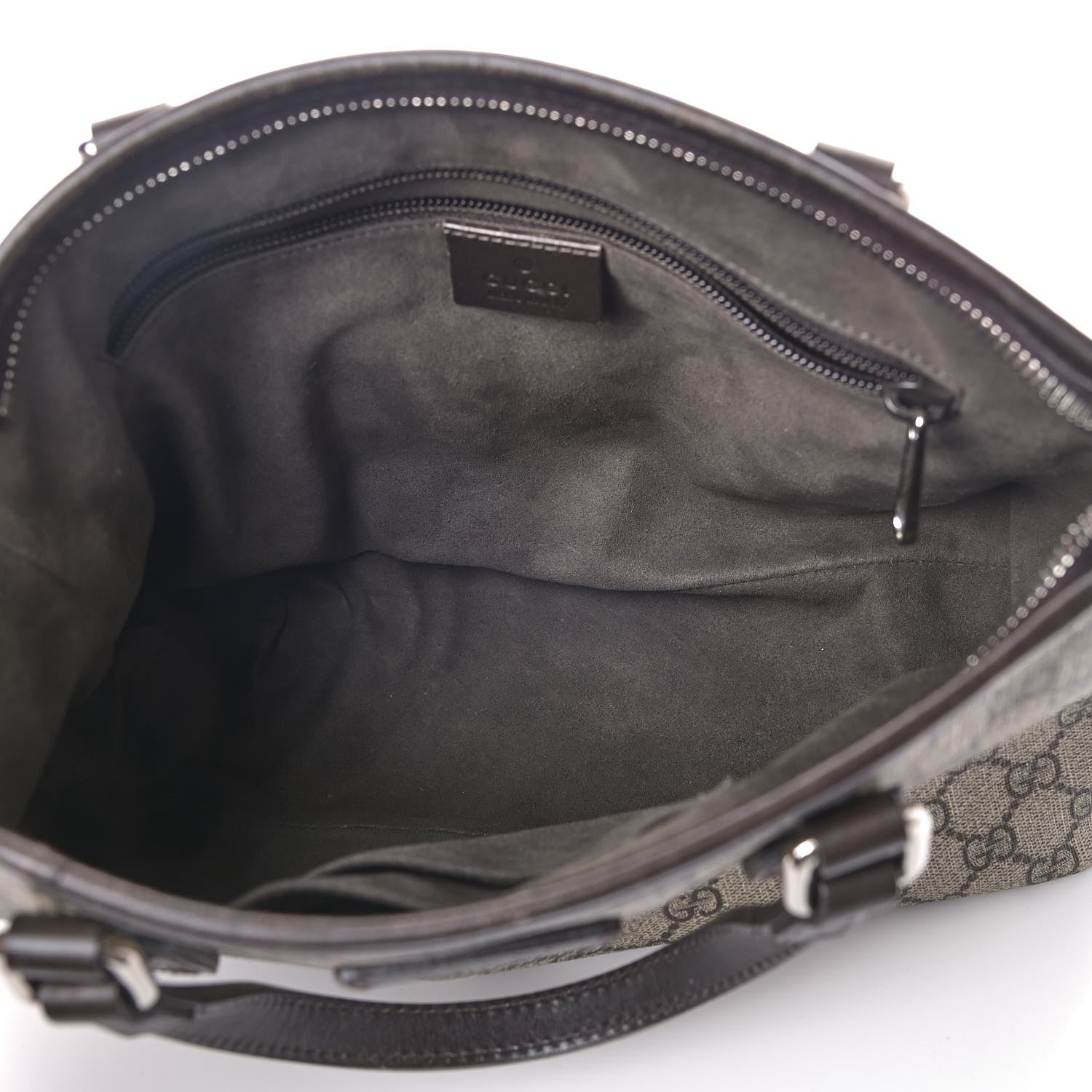 Gucci GG Supreme Monogram Small Zippered Tote Dark Brown 4 of 8