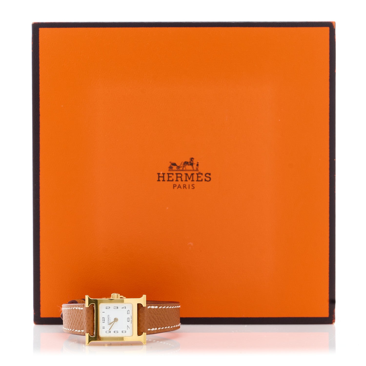 Hermes Stainless Steel Epsom 17.2mm Heure H Hour Quartz Watch Gold 5 of 5