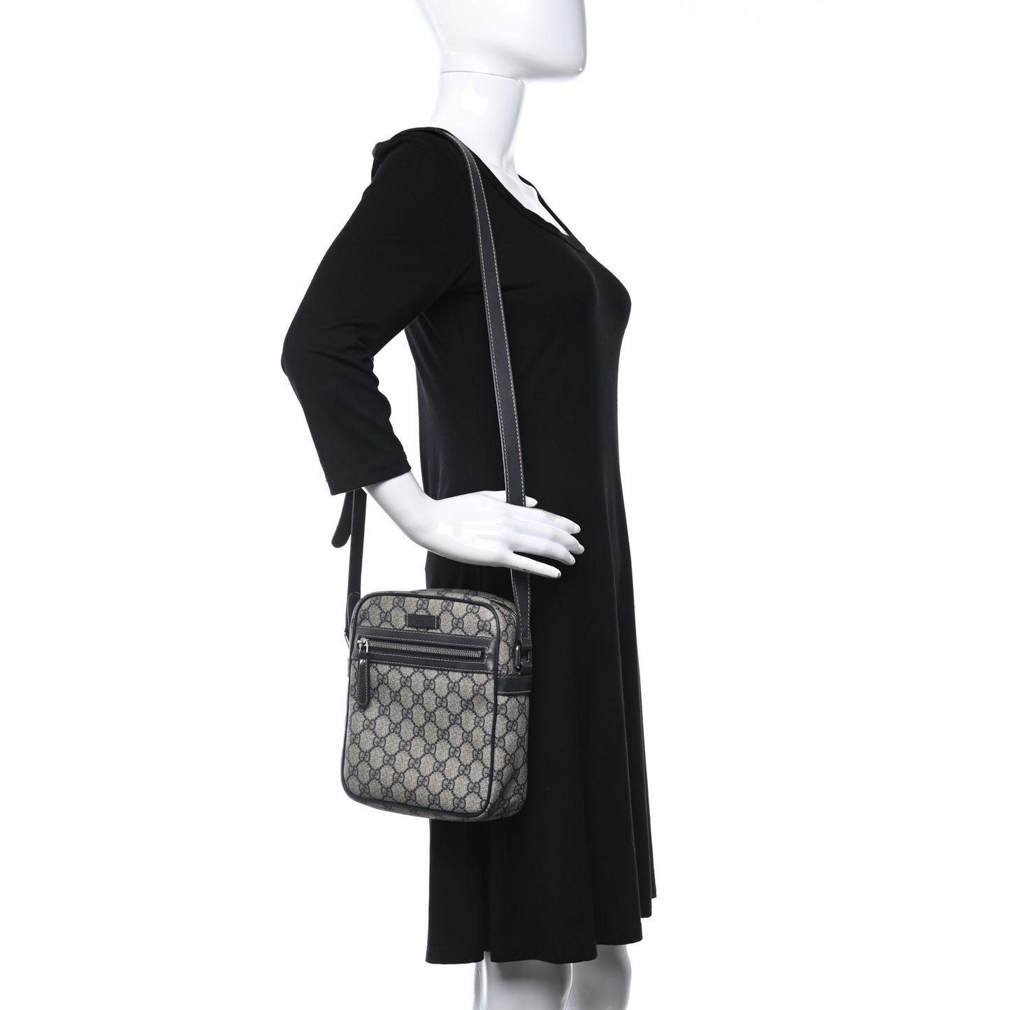 GG Plus Monogram Messenger Bag Navy