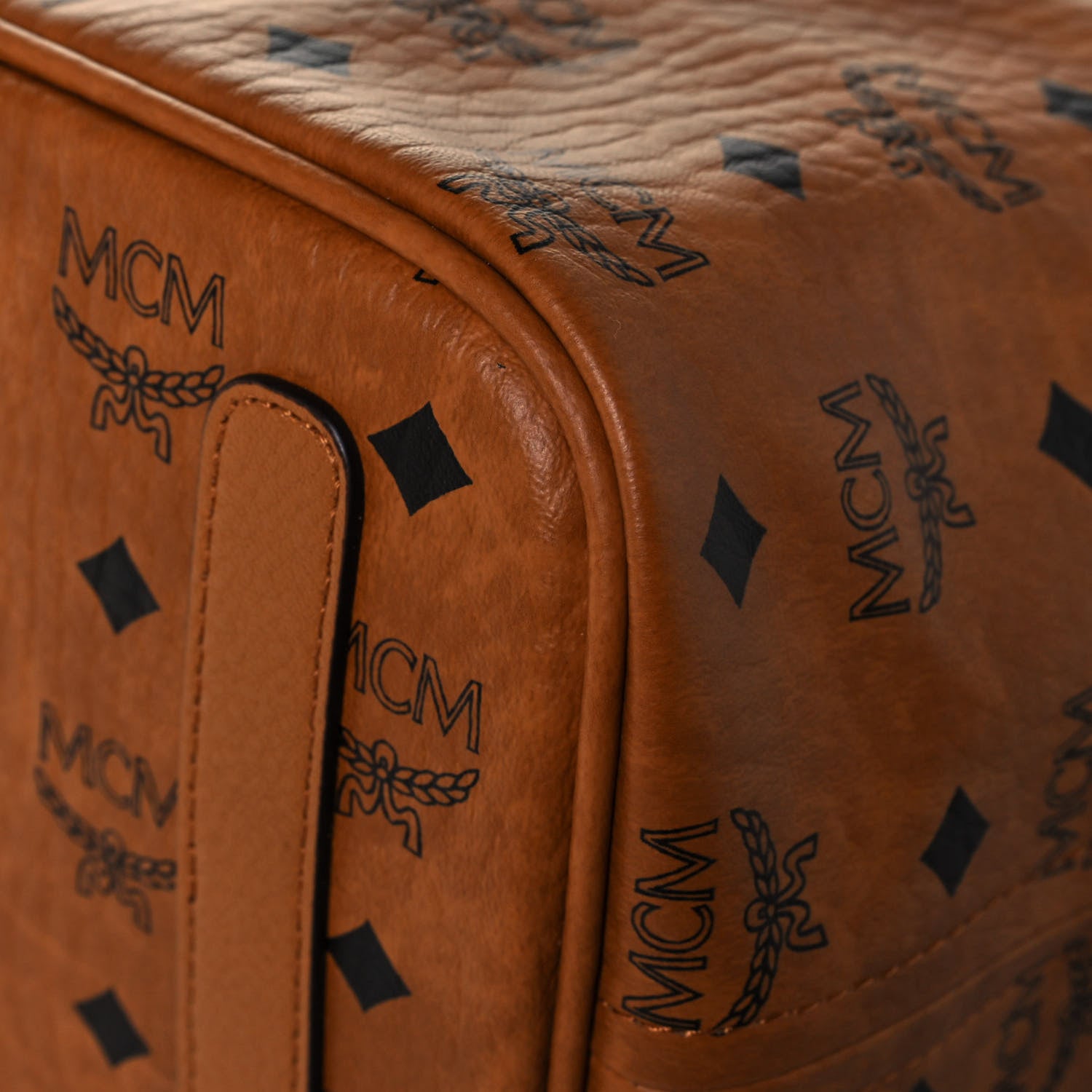 MCM Visetos Medium Liz Reversible Shopper Tote Cognac 7 of 18