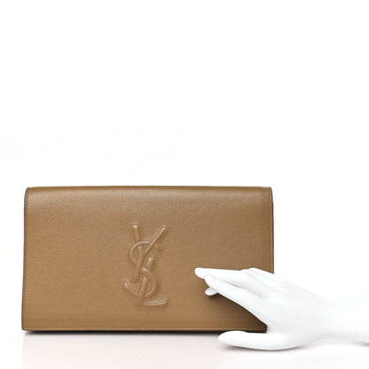Saint Laurent Calfskin Large Belle De Jour Clutch Beige 2 of 9