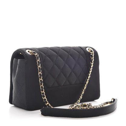 Chanel Grosgrain Satin Quilted Small Vintage Mademoiselle Flap Black 3 of 10