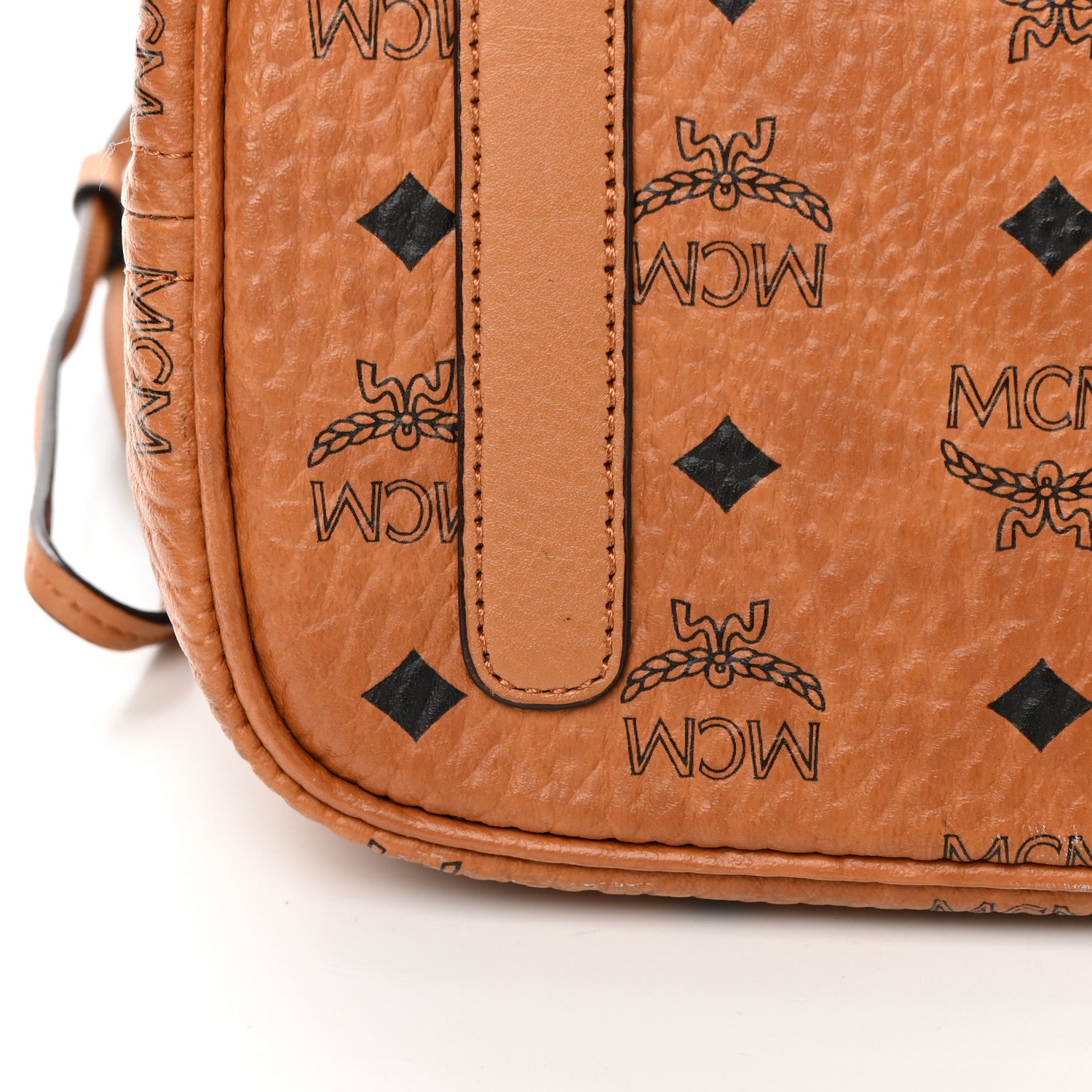 MCM Visetos Medium Liz Reversible Shopper Tote Cognac 15 of 19