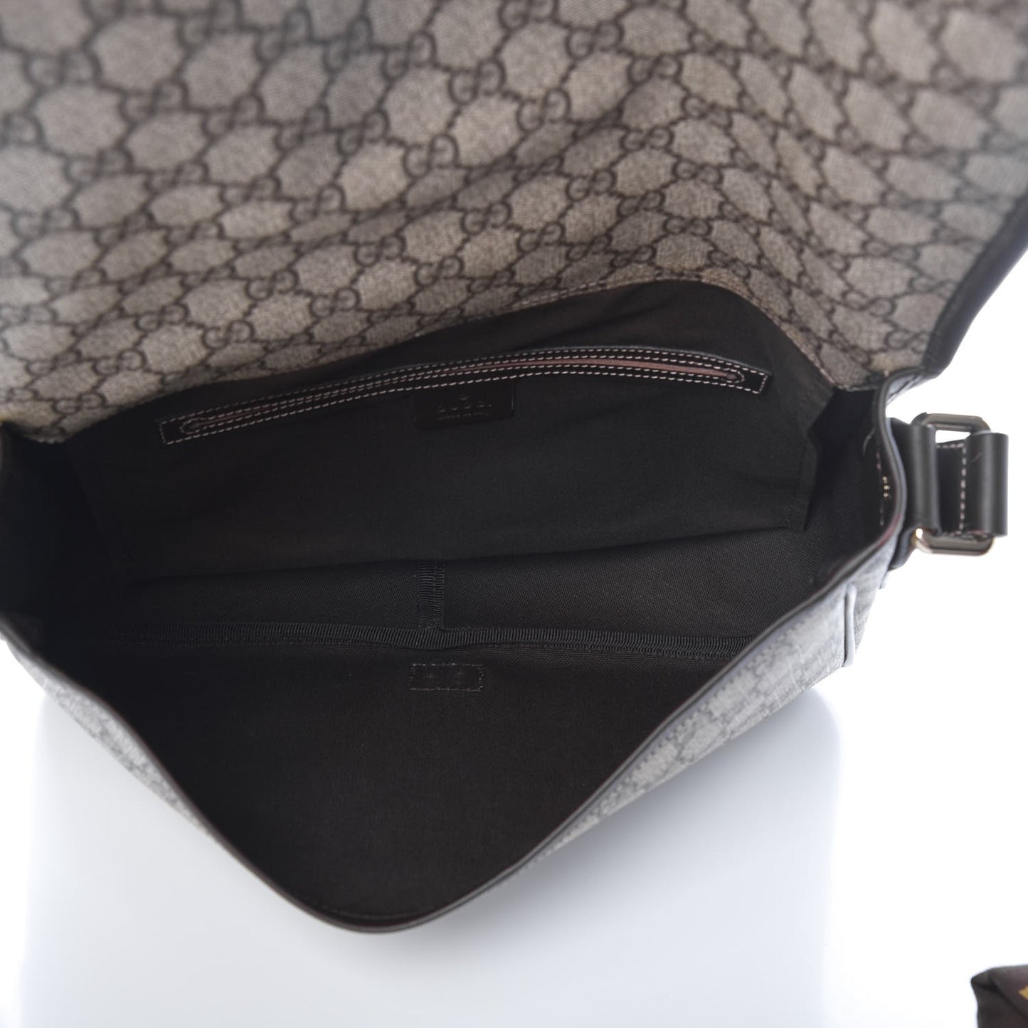GG Plus Monogram Web Medium Flap Messenger Beige Dark Brown
