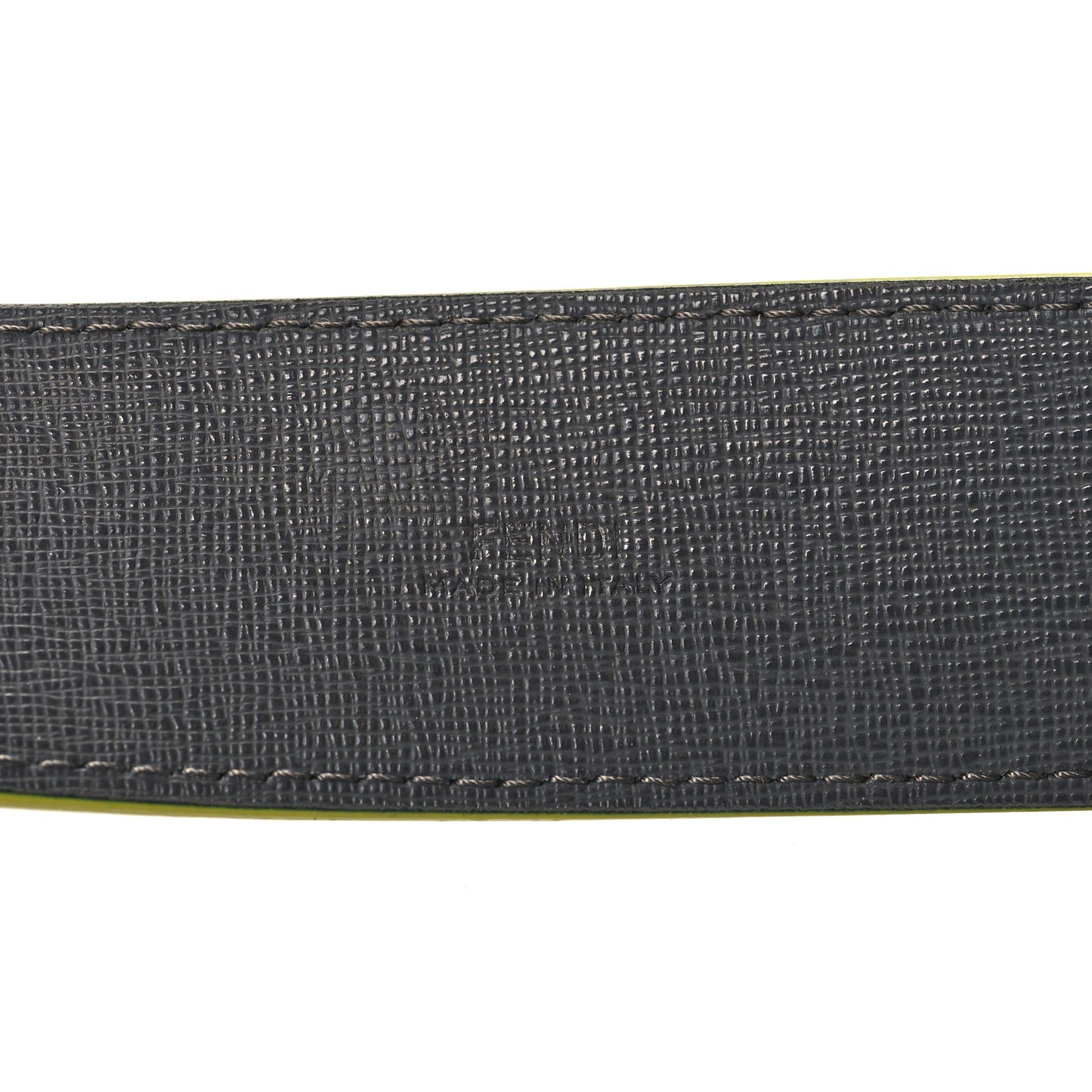 Vitello Century Elite Enamel FF Buckle Belt 105 42 Black Giallo Fluo