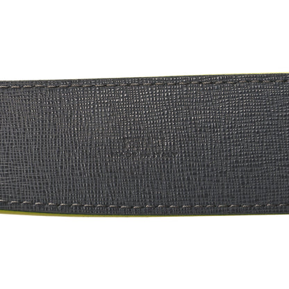 Fendi Vitello Century Elite Enamel FF Buckle Belt 105 42 Black Giallo Fluo 5 of 6