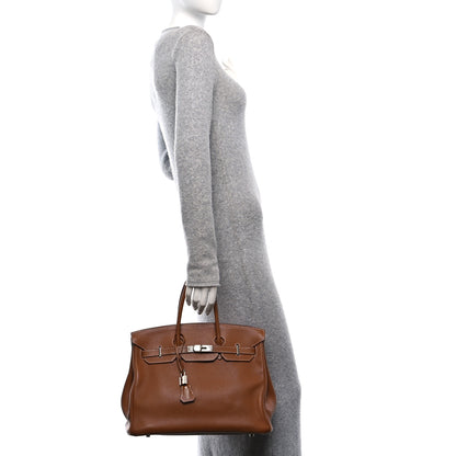 Hermes Taurillon Clemence Birkin 35 Gold 2 of 9