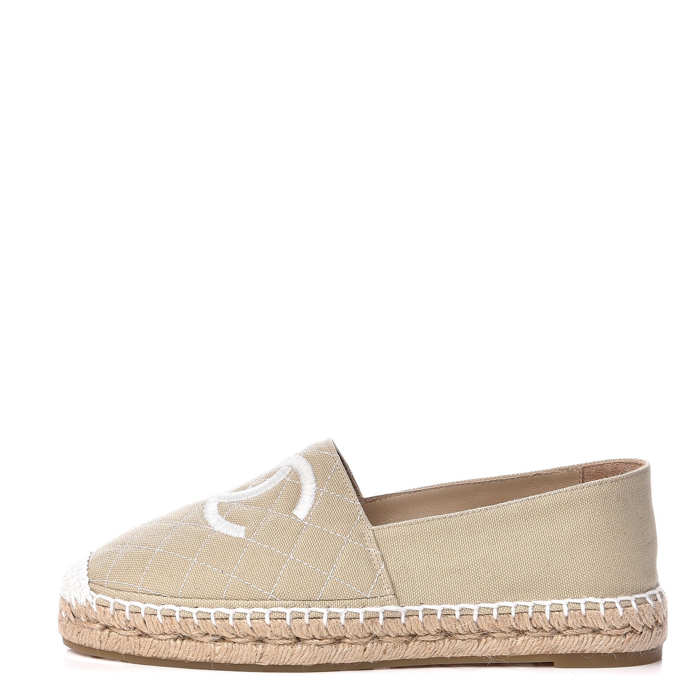 Fabric Biarritz CC Espadrilles 39 White Beige