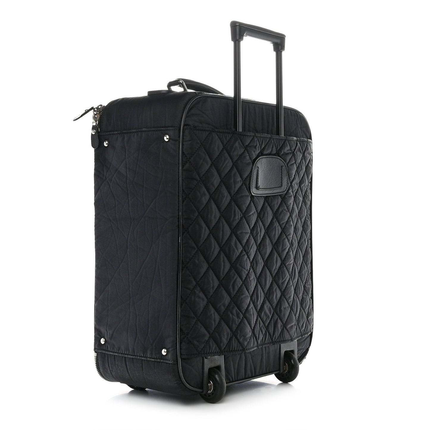 Toile Calfskin Quilted Paris New York Trolley Black
