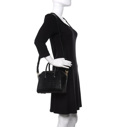 Givenchy Calfskin Crocodile Embossed Mini Antigona Black 2 of 10
