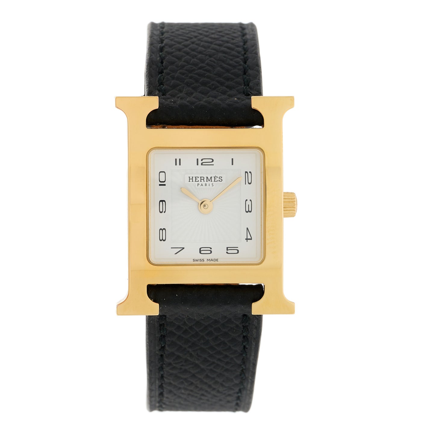 Stainless Steel Epsom 21mm Heure H Hour Quartz Watch Noir