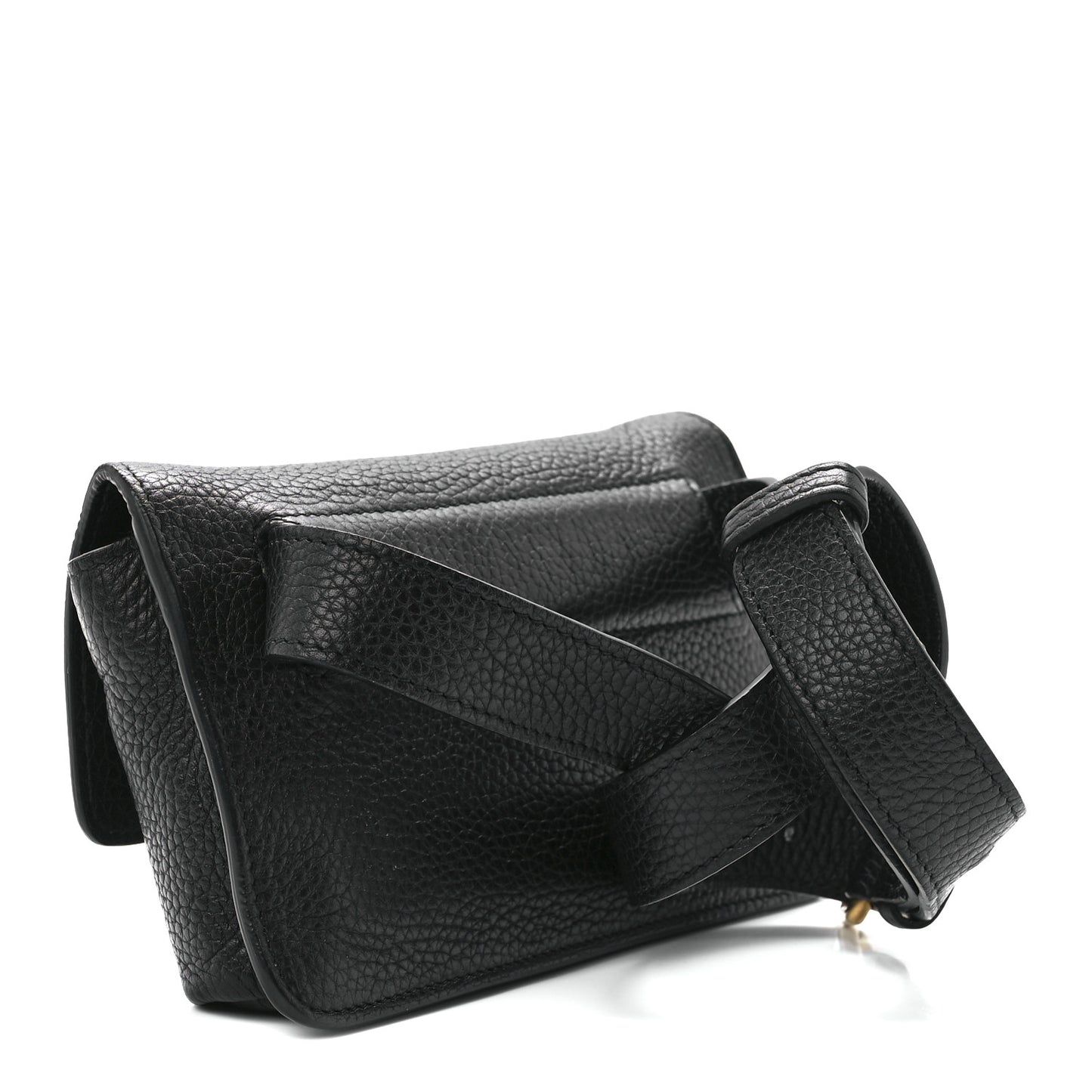 Pebbled Calfskin Soho Flap Belt Bag Black