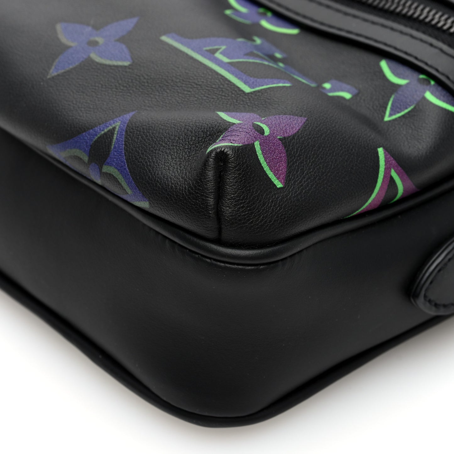 Calfskin Monogram Spotlight Comet Messenger PM Black Borealis