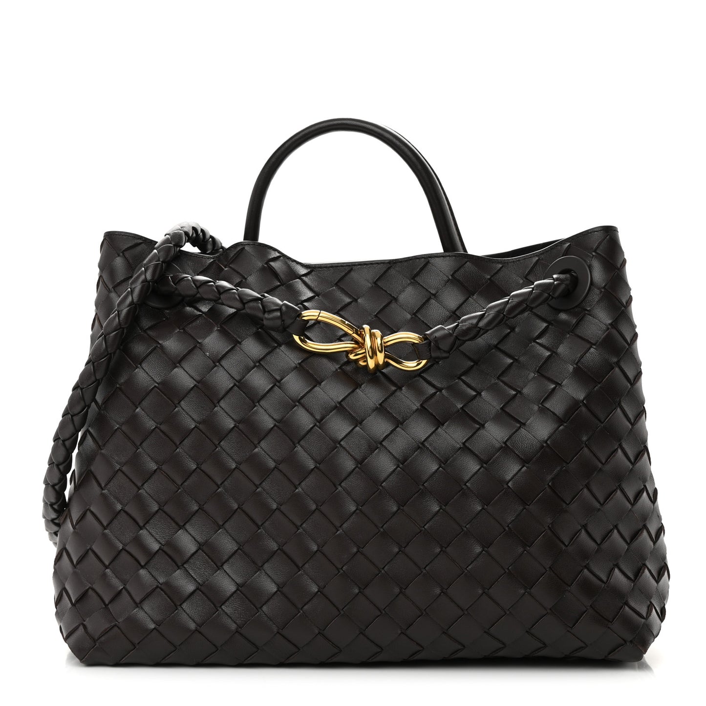 Nappa Intrecciato Medium Andiamo Shoulder Bag Fondant