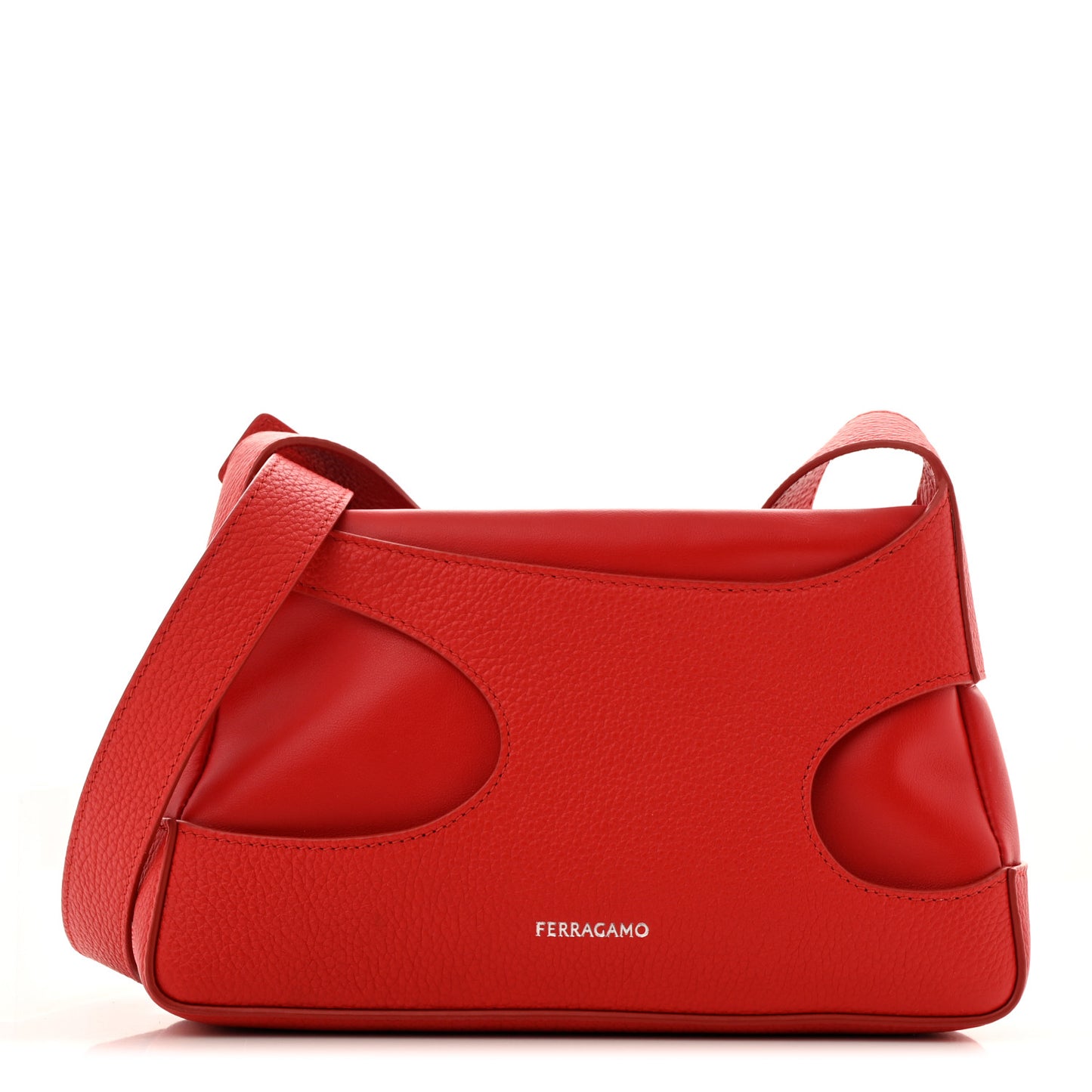 Calfskin Cut Out Crossbody Red
