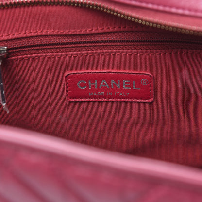 Chanel Aged Calfskin Chevron Quilted Medium Gabrielle Hobo Dark Pink 6 of 14