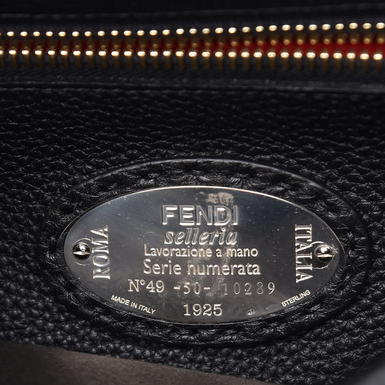Fendi Cuoio Romano Selleria Monster Eyes Large Peekaboo Iconic Fit Satchel Black 7 of 11