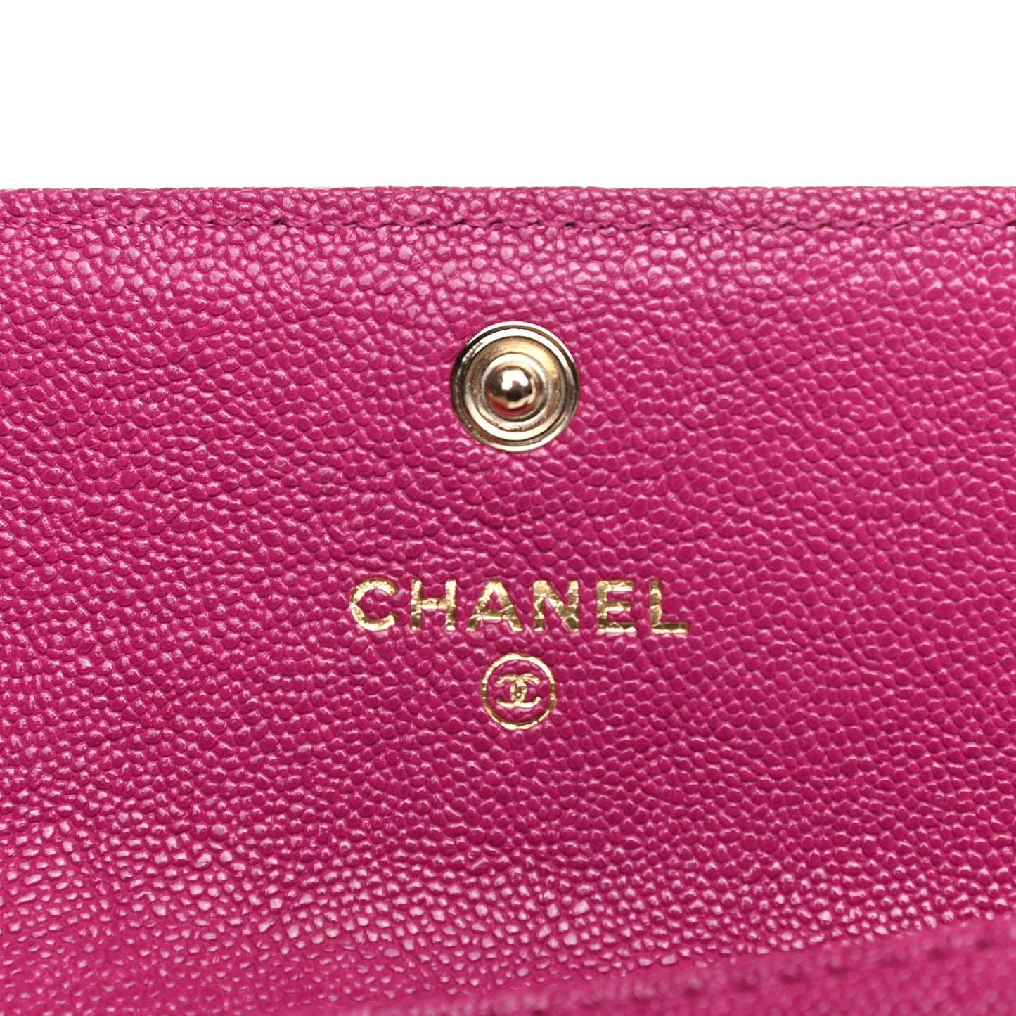 Caviar Quilted Boy Flap Card Holder Fuchsia