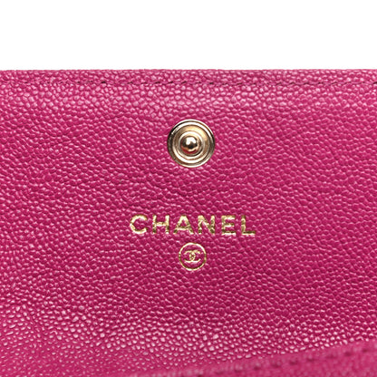 Chanel Caviar Quilted Boy Flap Card Holder Fuchsia 6 of 9