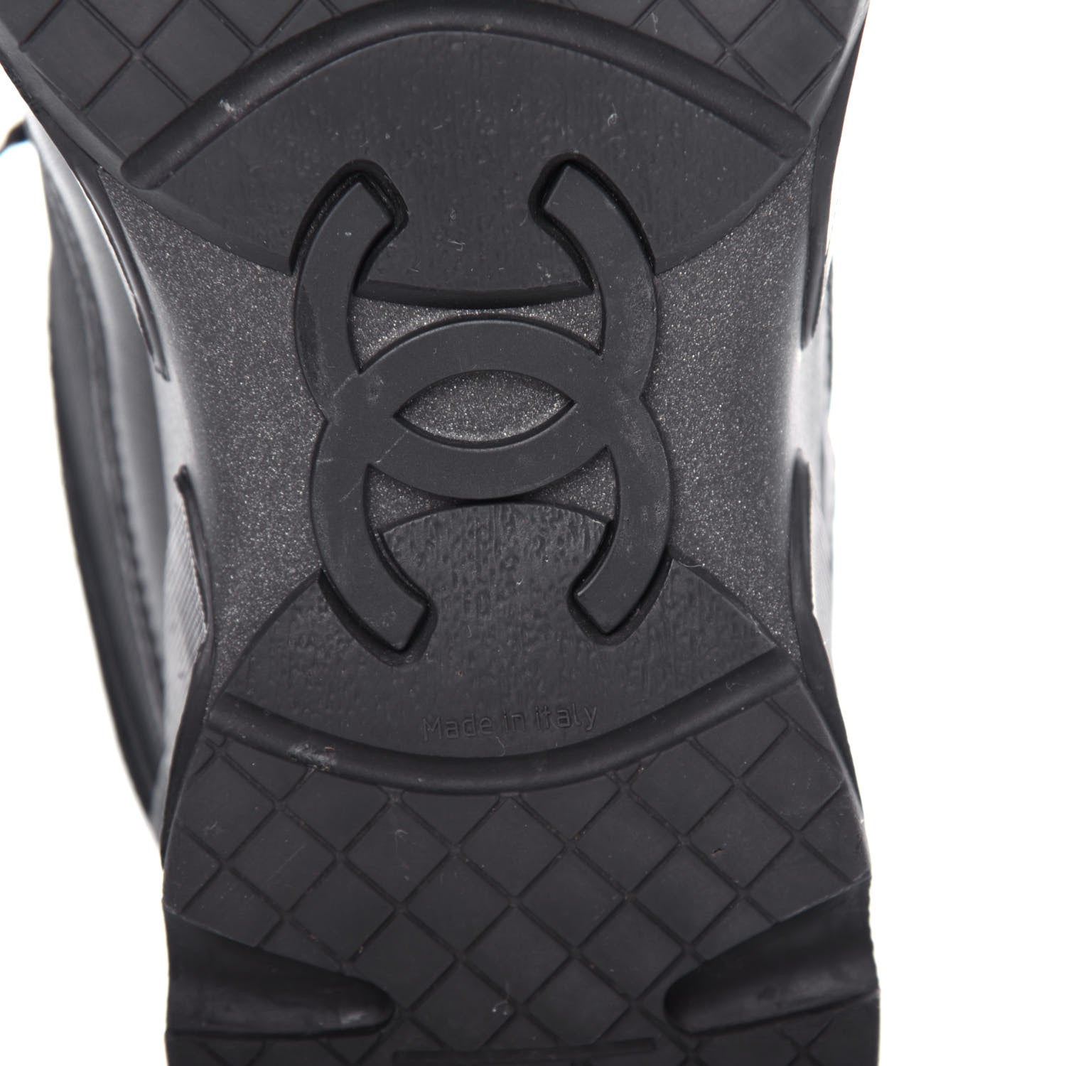 Chanel Suede Velvet Lambskin CC Sneakers 37 Black 9 of 10