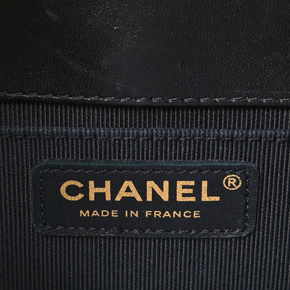 Chanel Lambskin Tweed Braided Medium Boy Flap Black 6 of 10